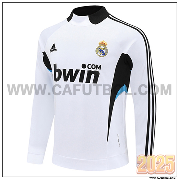 Sudadera Entrenamiento Real Madrid Blanco/Negro/Azul 2025 2026