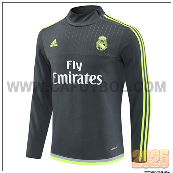 Sudadera Entrenamiento Real Madrid Gris/Verde 2025 2026