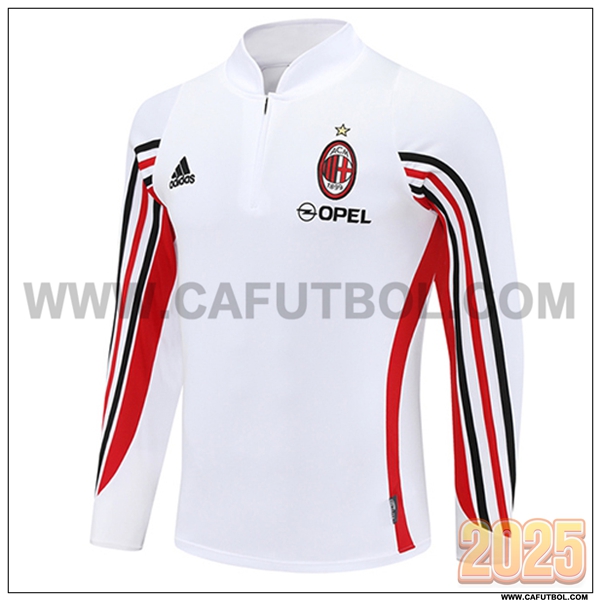 Sudadera Entrenamiento AC Milan Blanco/Rojo/Negro 2025 2026