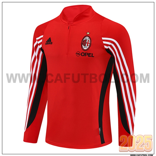 Sudadera Entrenamiento AC Milan Rojo/Negro/Blanco 2025 2026