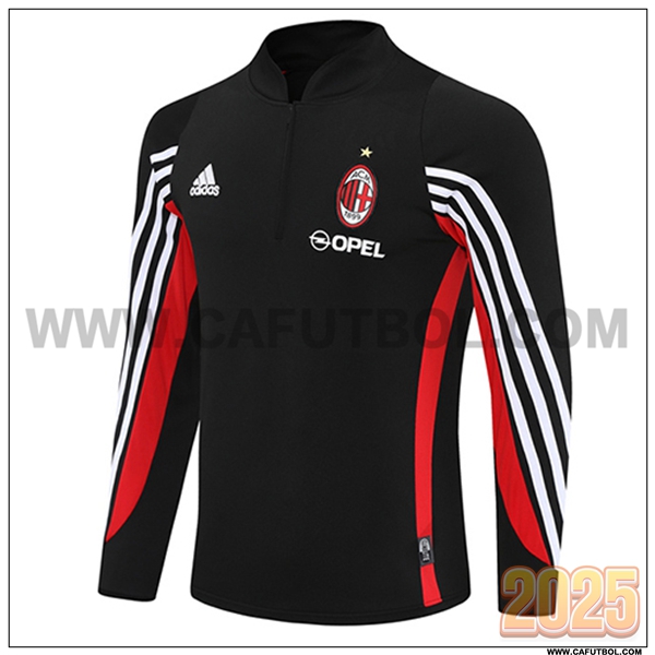 Sudadera Entrenamiento AC Milan Negro/Blanco/Rojo 2025 2026