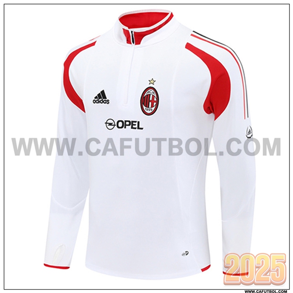 Sudadera Entrenamiento AC Milan Blanco/Rojo 2025 2026