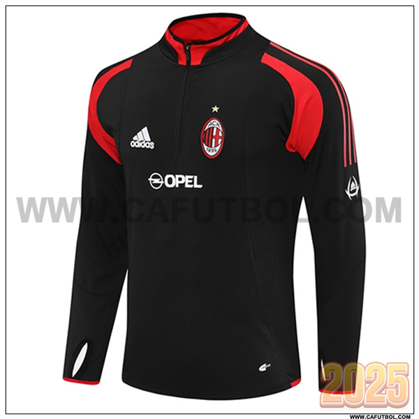 Sudadera Entrenamiento AC Milan Negro/Rojo 2025 2026