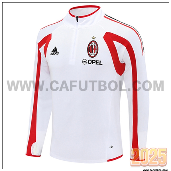 Sudadera Entrenamiento AC Milan Blanco/Rojo 2025 2026 -02