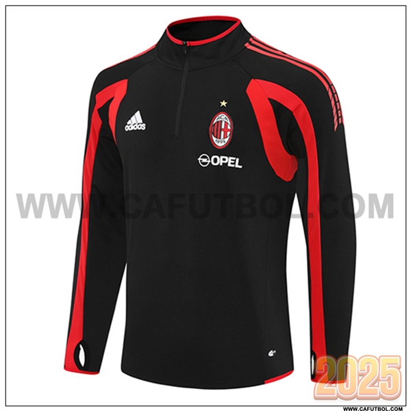 Sudadera Entrenamiento AC Milan Negro/Rojo 2025 2026 -02