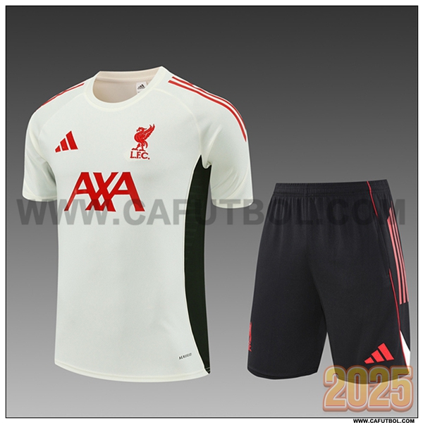 Camiseta Entrenamiento FC Liverpool Ninos Beige/Negro/Rojo 2025 2026