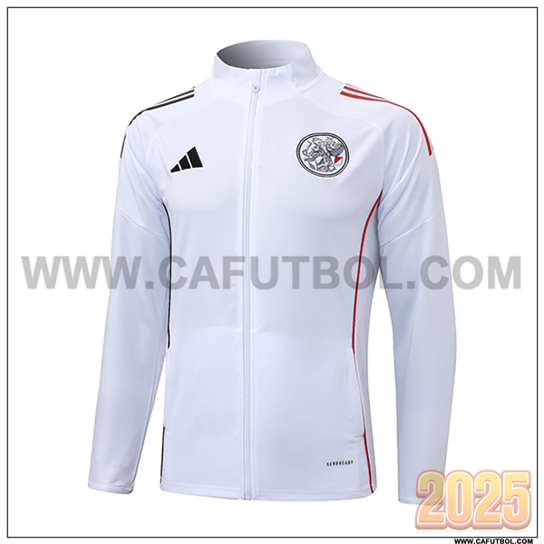 Chaquetas Futbol Ajax Blanco/Negro/Rojo 2025 2026