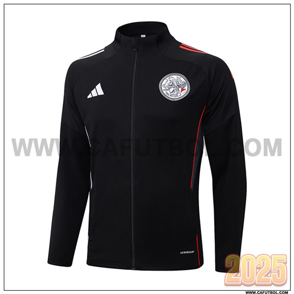 Chaquetas Futbol Ajax Negro/Rojo 2025 2026
