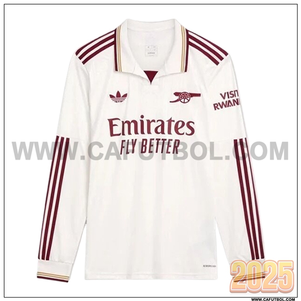 Nuevo Camiseta de Arsenal Tercero Mangas largas Blanco 2025 2026