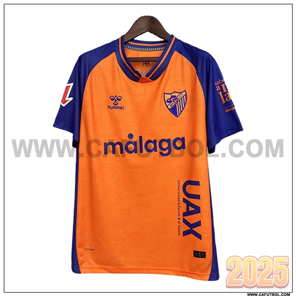 Tercero Camiseta Futbol Malaga Naranja/Azul 2025 2026