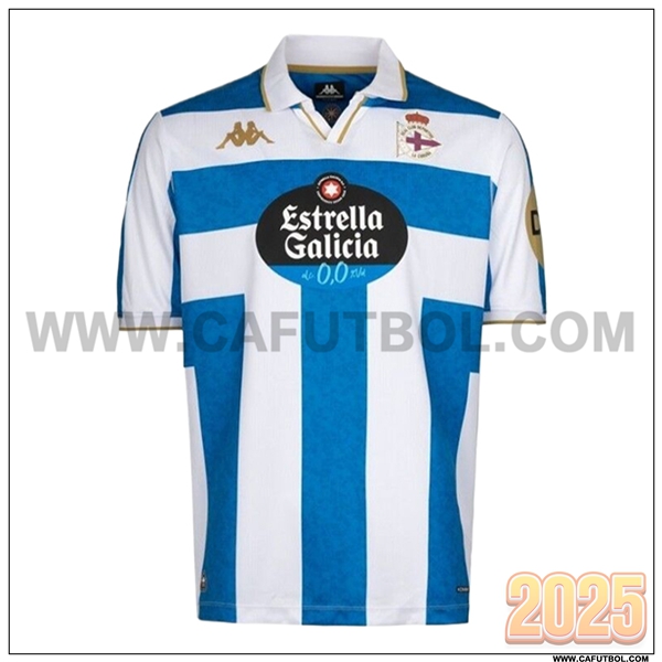 Nuevo Camiseta de Deportivo Primera Blanco/Azul 2025 2026