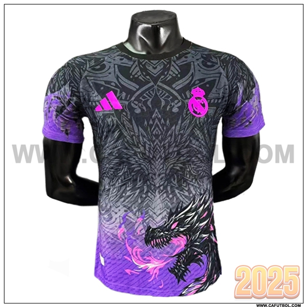 Camiseta Futbol Real Madrid Edicion especial 2025 2026 Negro/Pourpre
