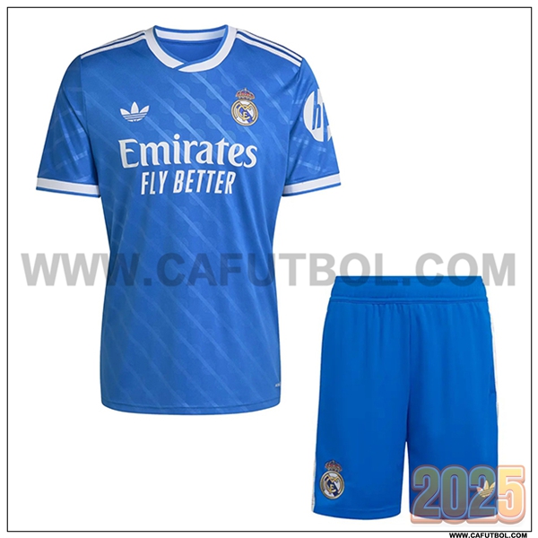 Nuevo Camiseta de Real Madrid Tercero Ninos 2025 2026 Azul