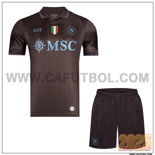 Nuevo Camiseta de SSC Napoles Tercero Ninos 2025 2026 Marron