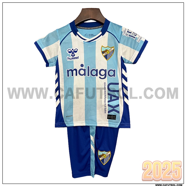 Nuevo Camiseta de Malaga Primera Ninos 2025 2026 Blanco/Azul