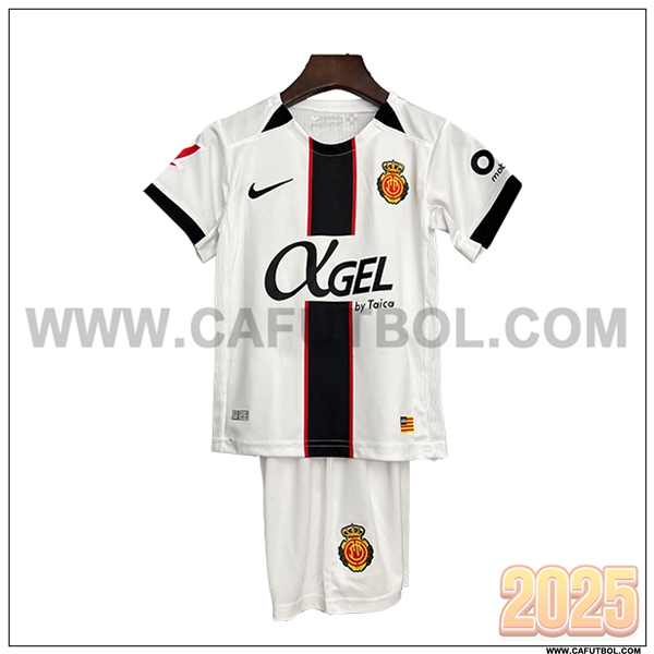 Nuevo Camiseta de Mallorca Tercero Ninos 2025 2026 Blanco/Negro