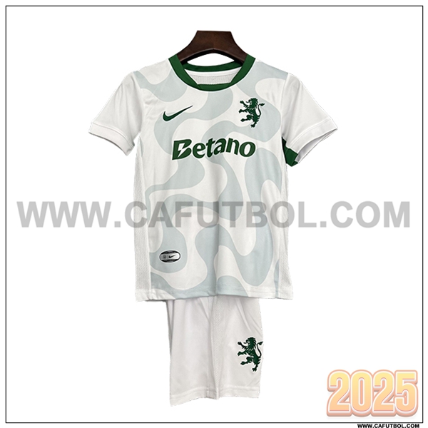 Nuevo Camiseta de Sporting Segunda Ninos 2025 2026 Blanco