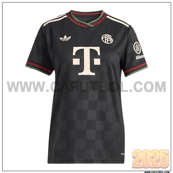 Nuevo Camiseta de Bayern Munich Mujer Liga de Campeones 2025 2026 Negro