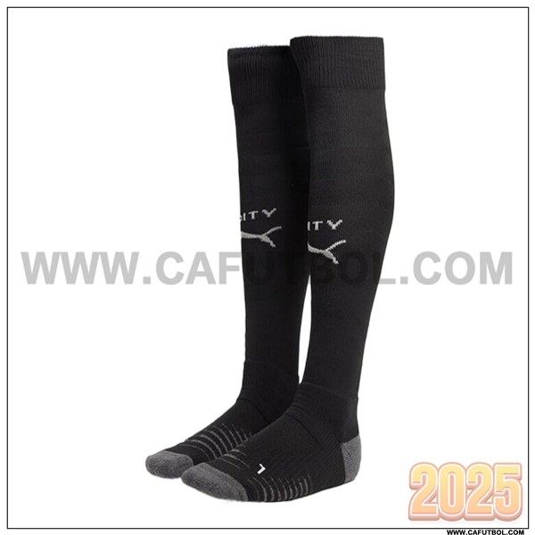 Segunda Calcetines Futbol Manchester City Negro 2025 2026