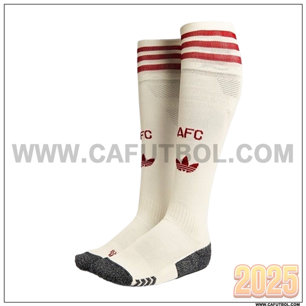 Tercero Calcetines Futbol FC Arsenal Blanco/Rojo 2025 2026