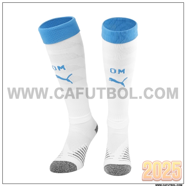 Primera Calcetines Futbol Marsella OM Blanco/Azul 2025 2026