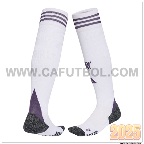 Segunda Calcetines Futbol Manchester United Blanco 2025 2026