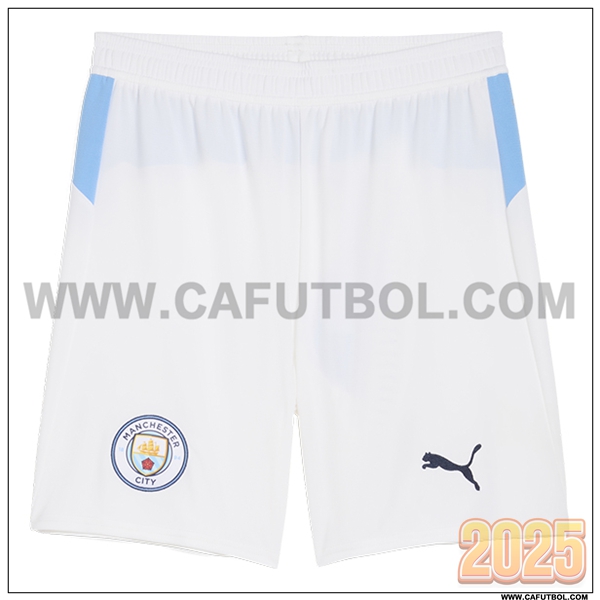 Primera Pantalones Cortos Manchester City Blanco 2025 2026