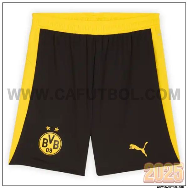 Primera Pantalones Cortos Dortmund BVB Negro/AMARILLO 2025 2026