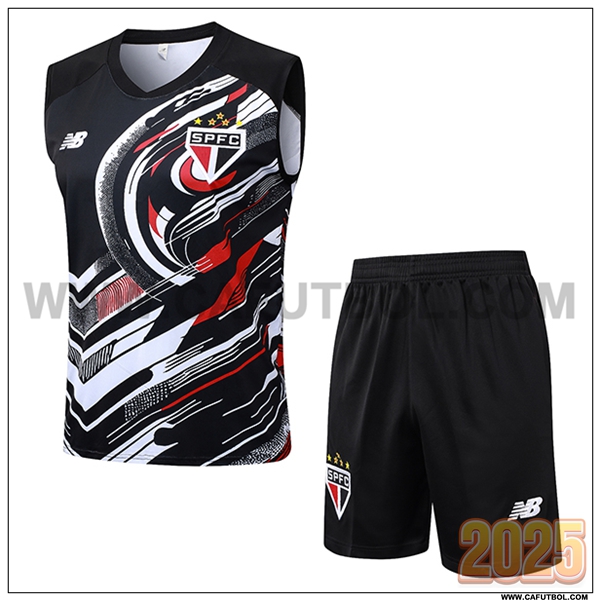 Camiseta Entrenamiento sin mangas Sao Paulo FC Negro/Blanco/Rojo 2025 2026