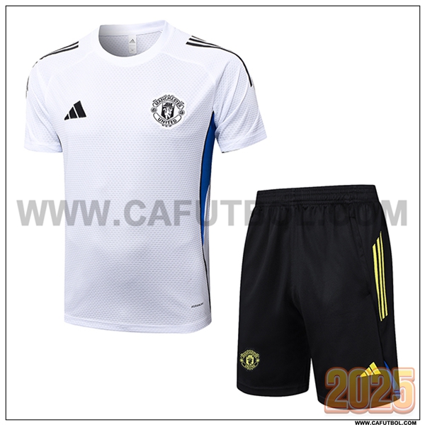 Camiseta Entrenamiento Manchester United Blanco/Azul 2025 2026