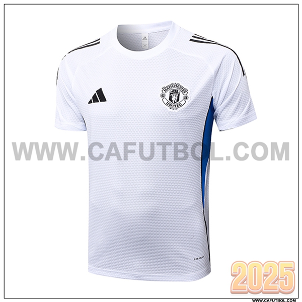 Camiseta Entrenamiento Manchester United Blanco/Azul 2025 2026