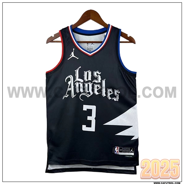 Camisetas De Futbol Los Angeles Clippers (PAUL #3) 2025/26 Negro/Blanco