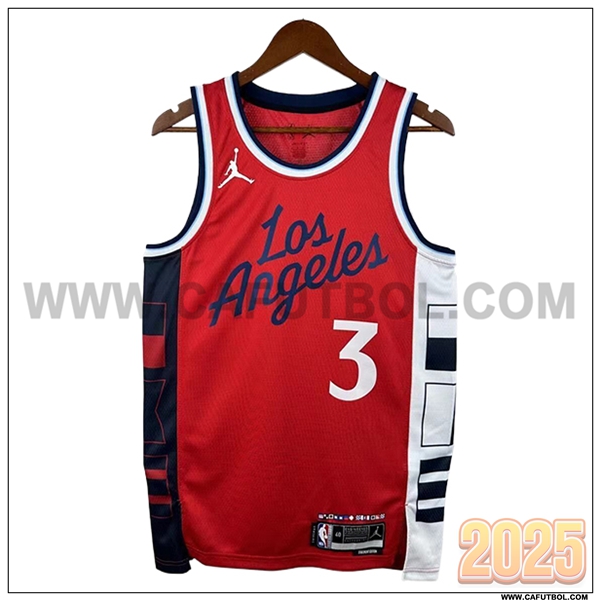 Camisetas De Futbol Los Angeles Clippers (PAUL #3) 2025/26 Rojo/Blanco/Negro