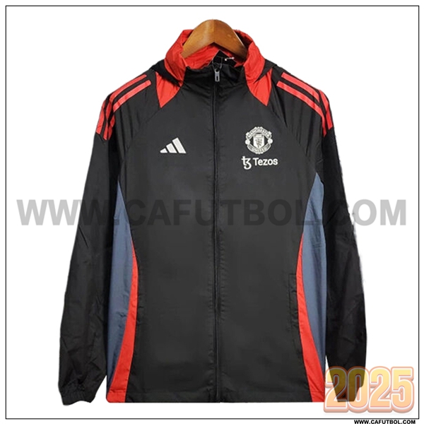 Rompevientos Manchester United Negro/Rojo/Azul 2025 2026
