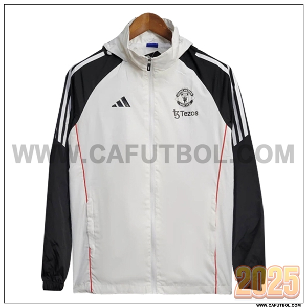 Rompevientos Manchester United Blanco/Negro 2025 2026