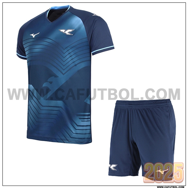 Tercero Camiseta Futbol SS Lazio + Pantalones Azul 2025 2026