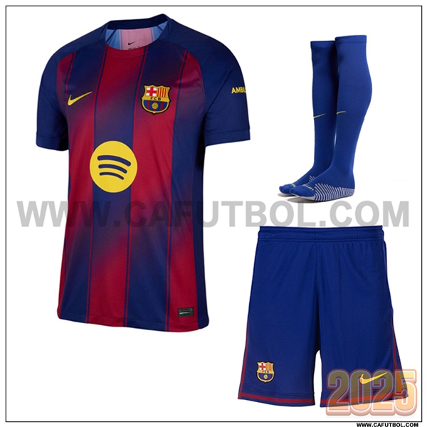 Primera Camiseta Futbol FC Barcelona (Pantalones + Calcetines) Rojo/Azul 2025 2026