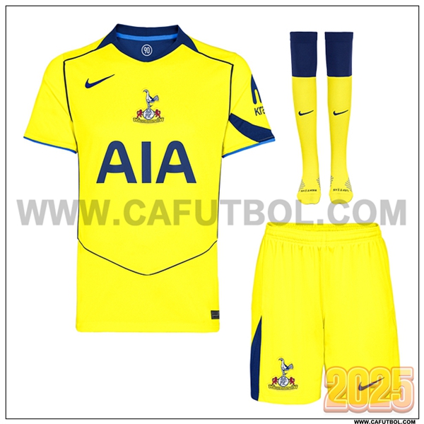 Tercero Camiseta Futbol Tottenham Hotspurs (Pantalones + Calcetines) AMARILLO 2025 2026
