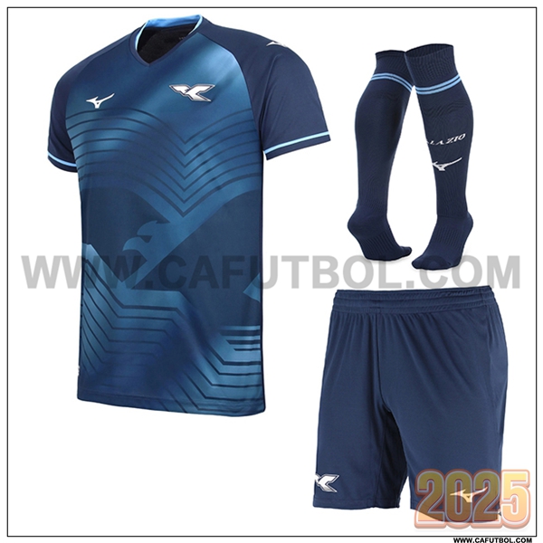 Tercero Camiseta Futbol SS Lazio (Pantalones + Calcetines) Azul marina 2025 2026