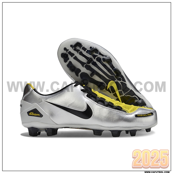 Nike Botas De Fútbol TOTAL 90 LASER FG Gris/Negro/Amarillo