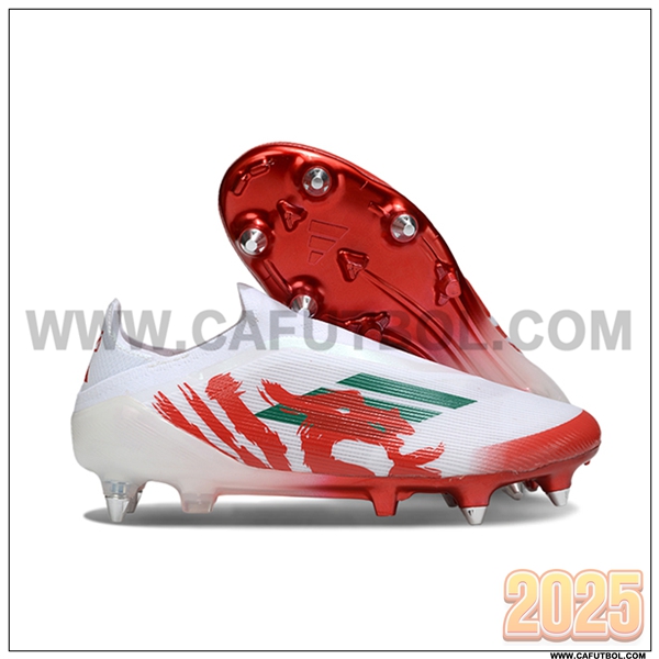 Adidas Botas De Fútbol F50 Elite Laceless SG Blanco/Rojo/Verde