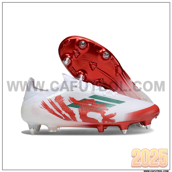 Adidas Botas De Fútbol F50 Elite SG Blanco/Rojo/Verde