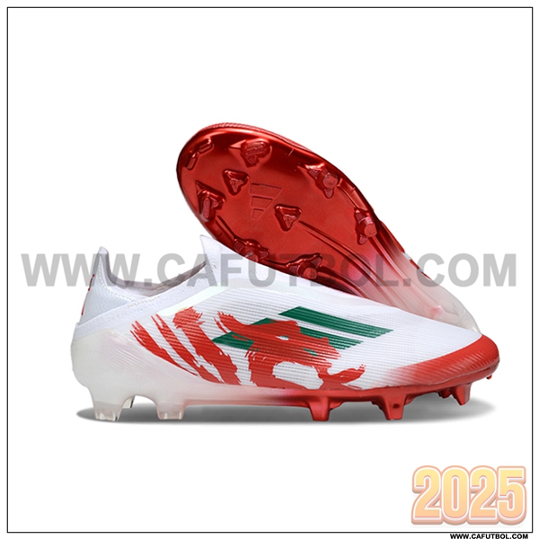 Adidas Botas De Fútbol F50 Elite Laceless FG Blanco/Rojo/Verde