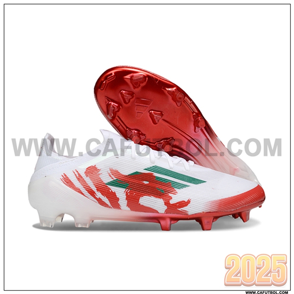 Adidas Botas De Fútbol F50 Elite FG Blanco/Rojo/Verde -02
