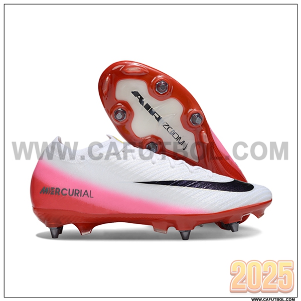 Nike Botas De Fútbol AIR ZOOM MERCURIAL VAPOR XVI ELITE SG-PRO Blanco/Rojo/Rosa/Negro
