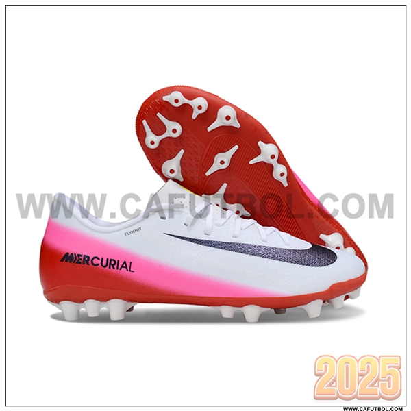 Nike Botas De Fútbol AIR ZOOM MERCURIAL VAPOR XVI ACADEMY X MBAPPE AG Blanco/Rojo/Rosa/Negro
