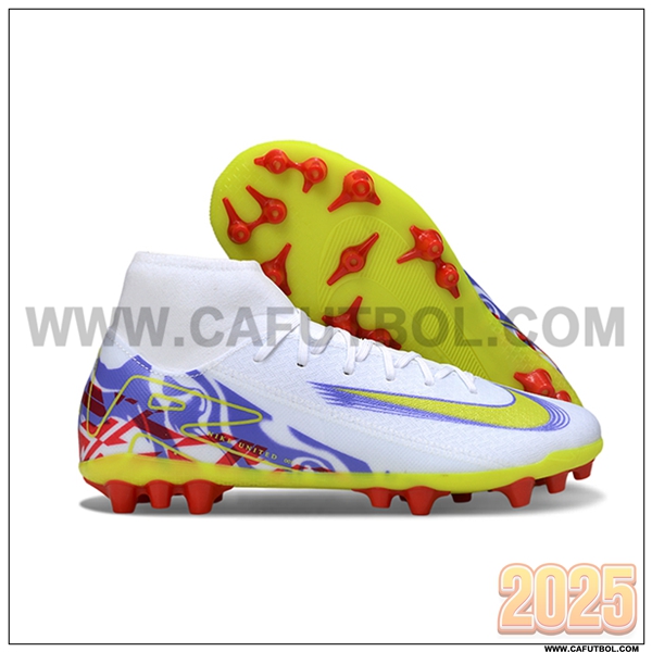 Nike Botas De Fútbol Mercurial Superfly 10 Academy Blanco/Verde/Violeta/Rojo