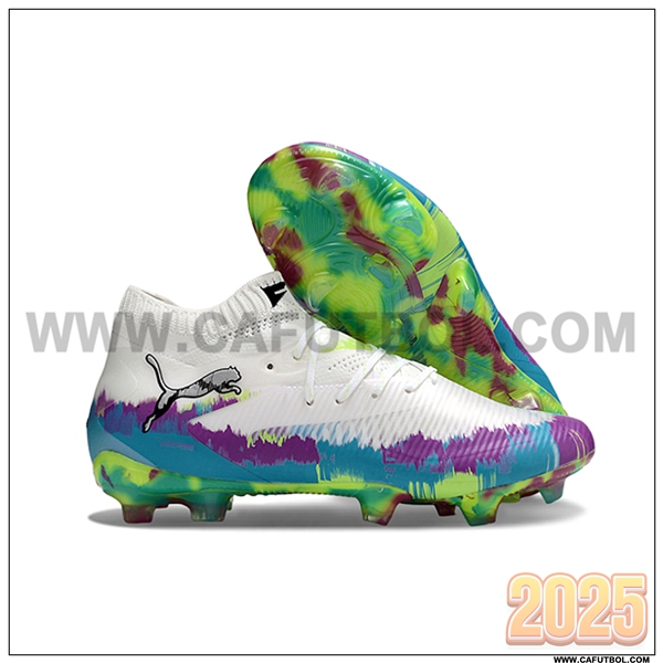 PUMA Botas De Fútbol FUTURE 8 ULTIMATE FG/AG Blanco/Violeta/Azul/Verde