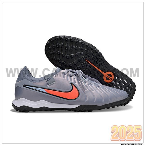 Nike Botas De Fútbol Tiempo Legend X PRO TF Gris/Naranja