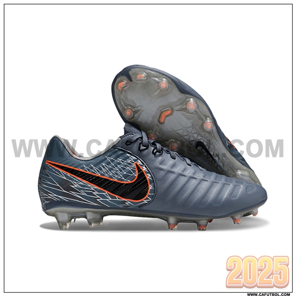 Nike Botas De Fútbol Tiempo Legend VII Elite LUXE FG Gris/Negro/Naranja